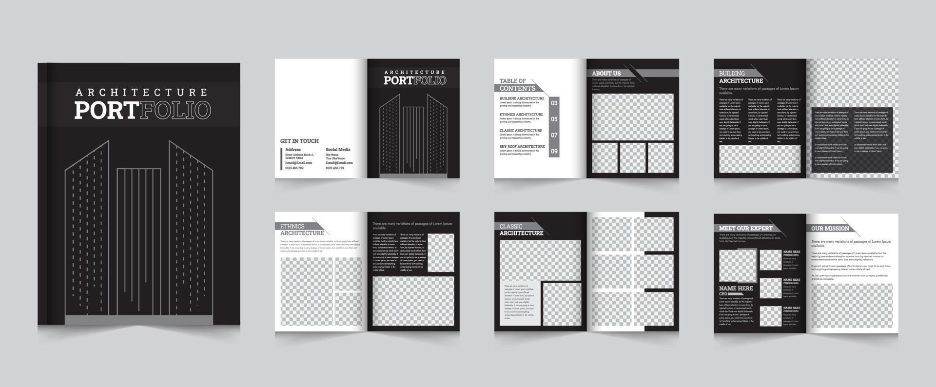 Architecture portfolio or interior portfolio Brochure Template design vector