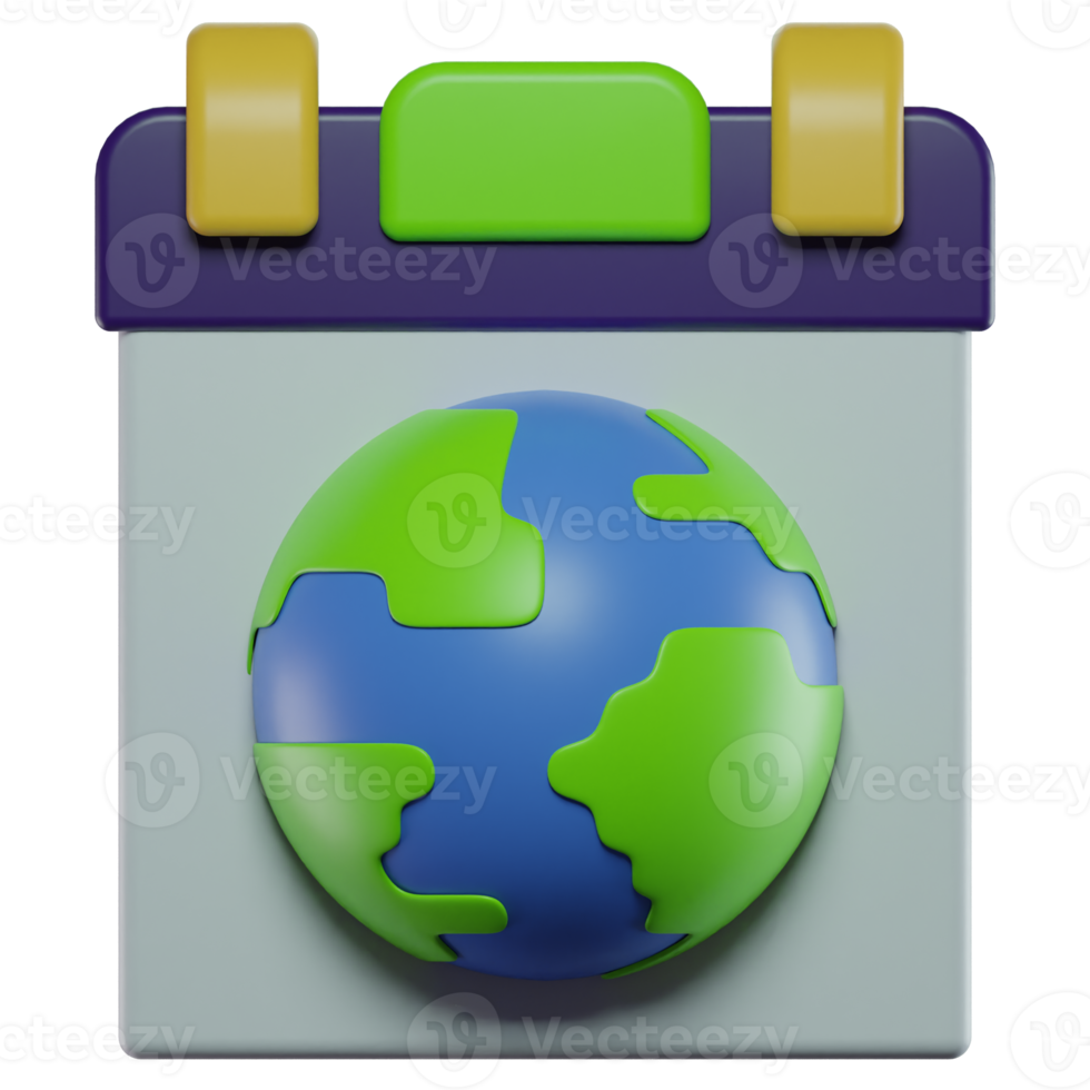 3D Illustration Earth Calendar Icon 20007242 PNG