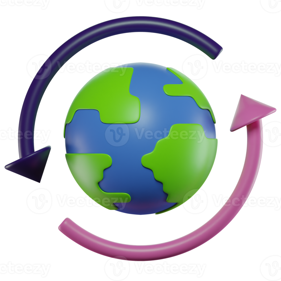 3D Illustration Earth Rotation Icon png