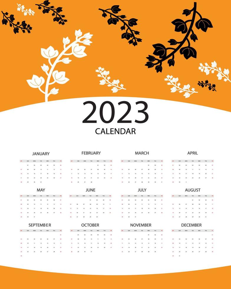 2023 unique calendar design. vector