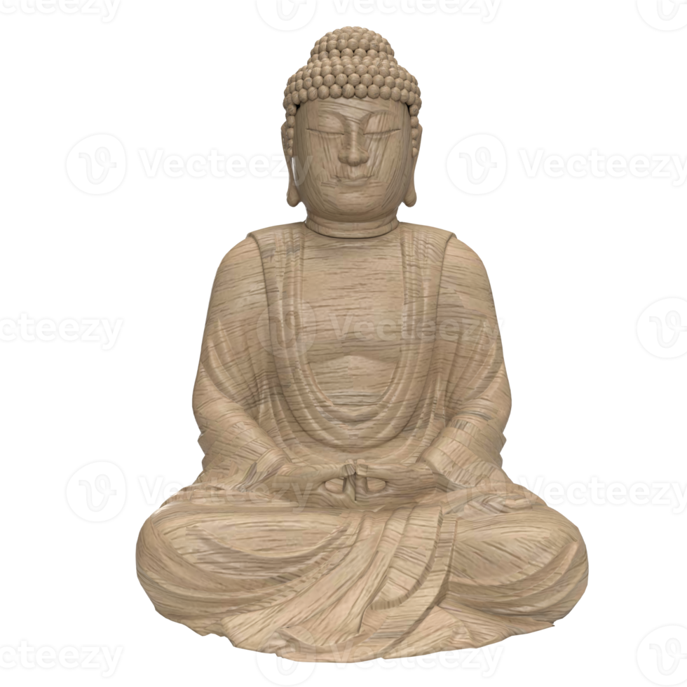 a de madeira Buda para religioso conceito 3d Renderização png