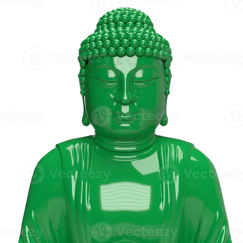 The jade buddha for religious concept 3d rendering png