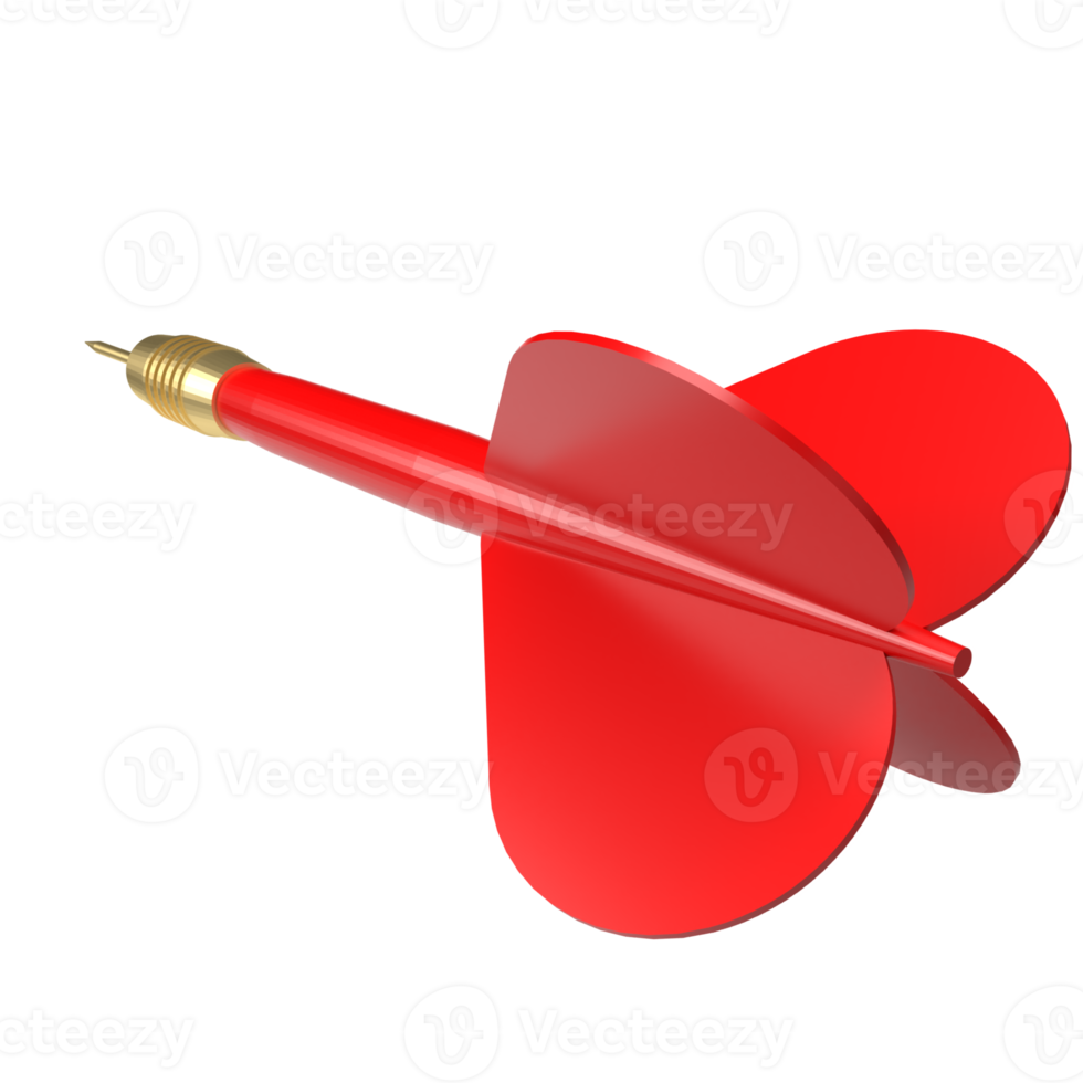 The red darts for business or challenge concept 3d rendering png