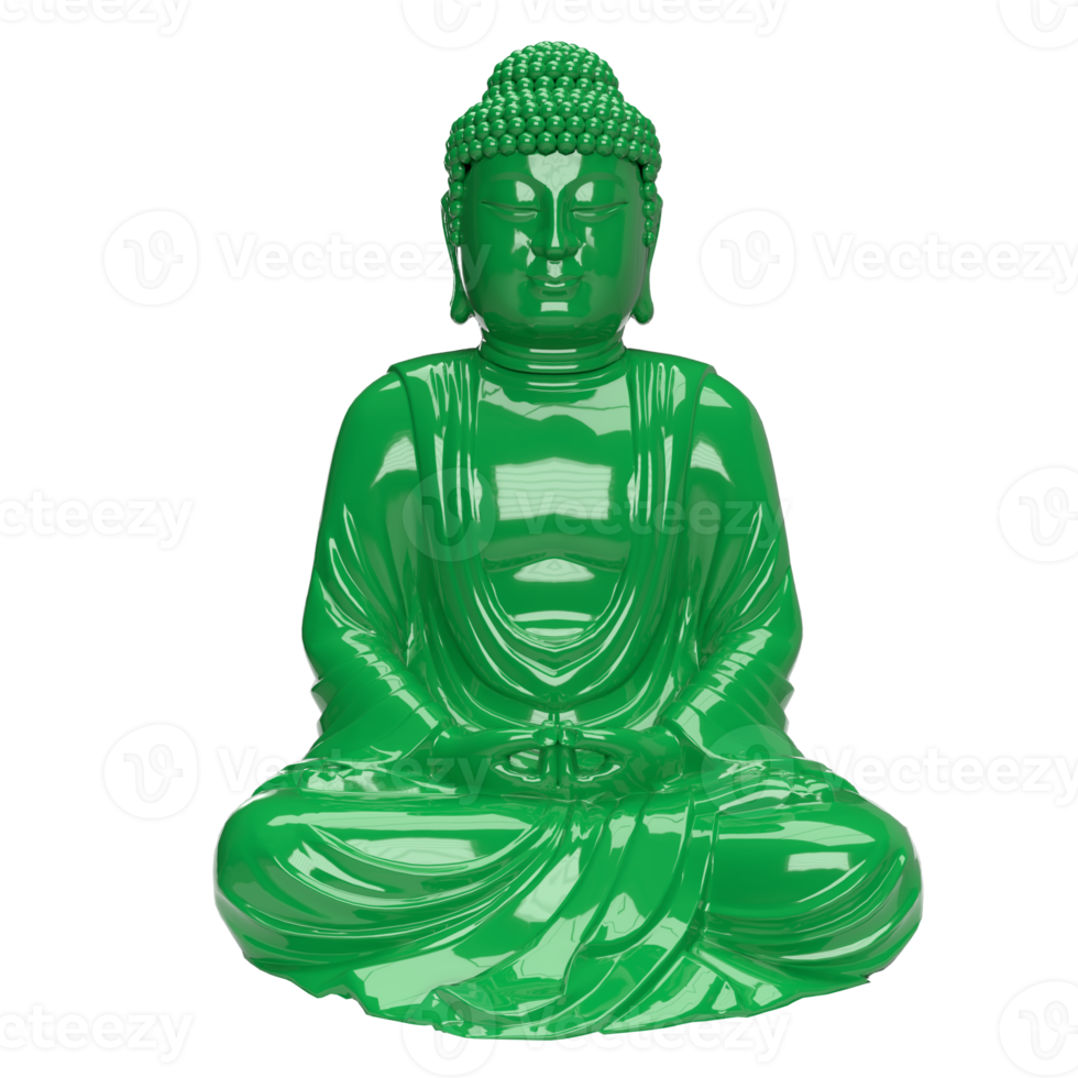 The jade buddha for religious concept 3d rendering png