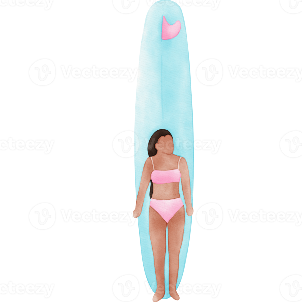 Surfer Girl Surfing Bikini illustration png