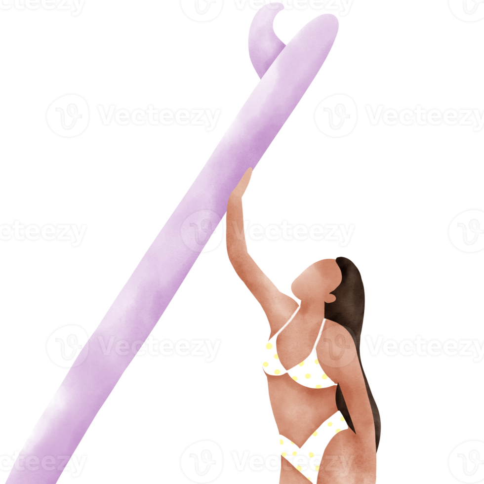 surfer meisje surfing bikini illustratie png