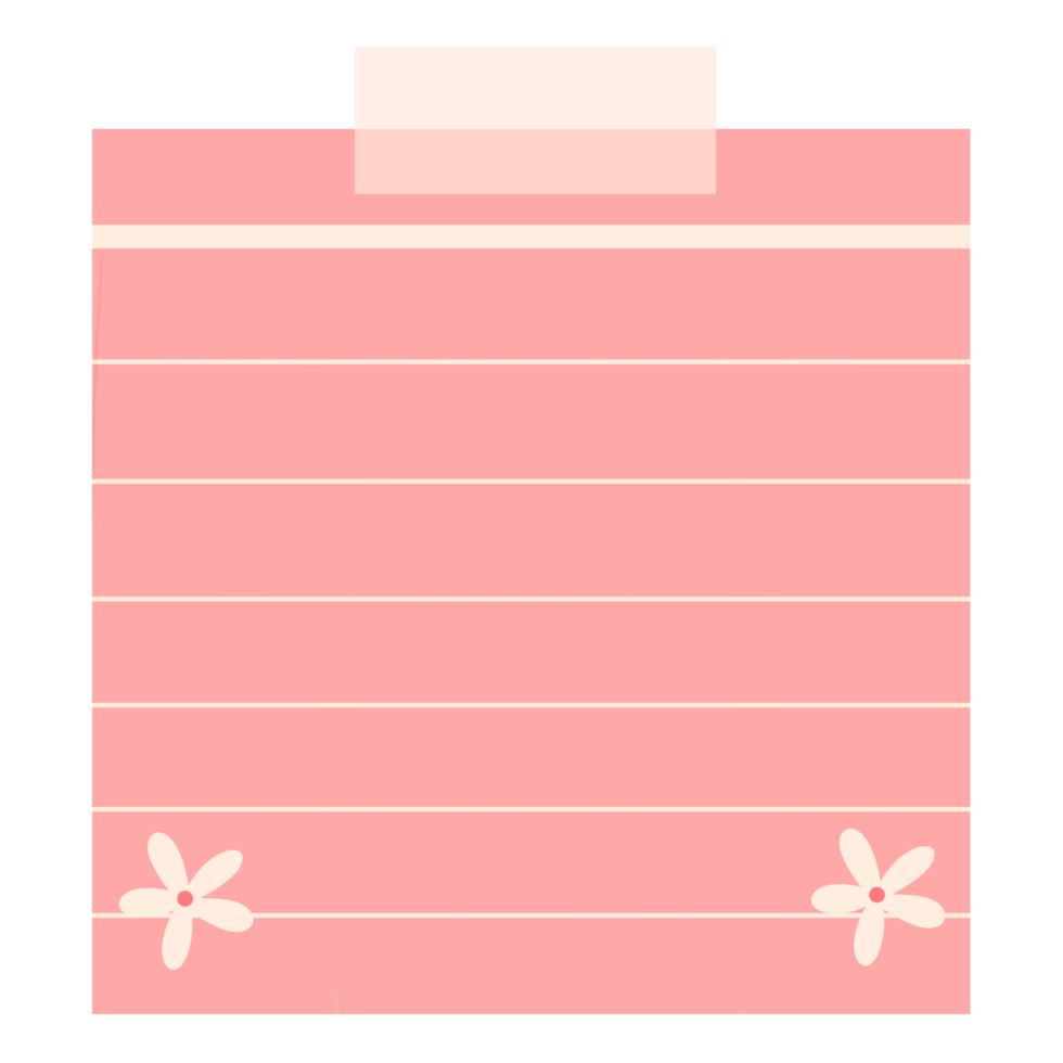 Pink Flowers Sticky Note png