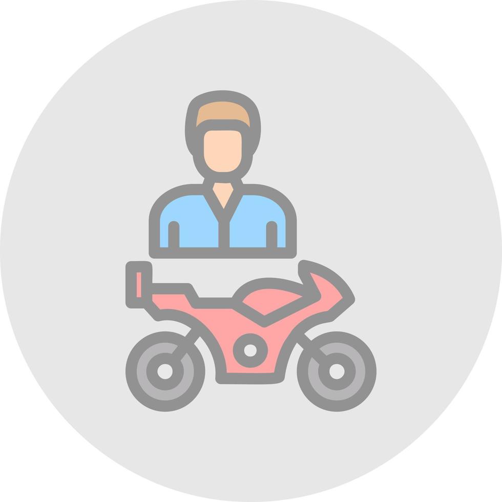 Motorcyclist Vector Icon Design