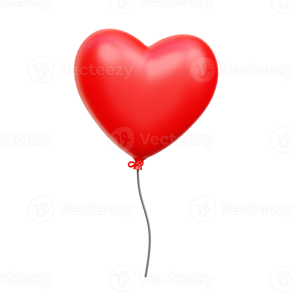 3d Love heart balloon, Valentine 3d Illustration png