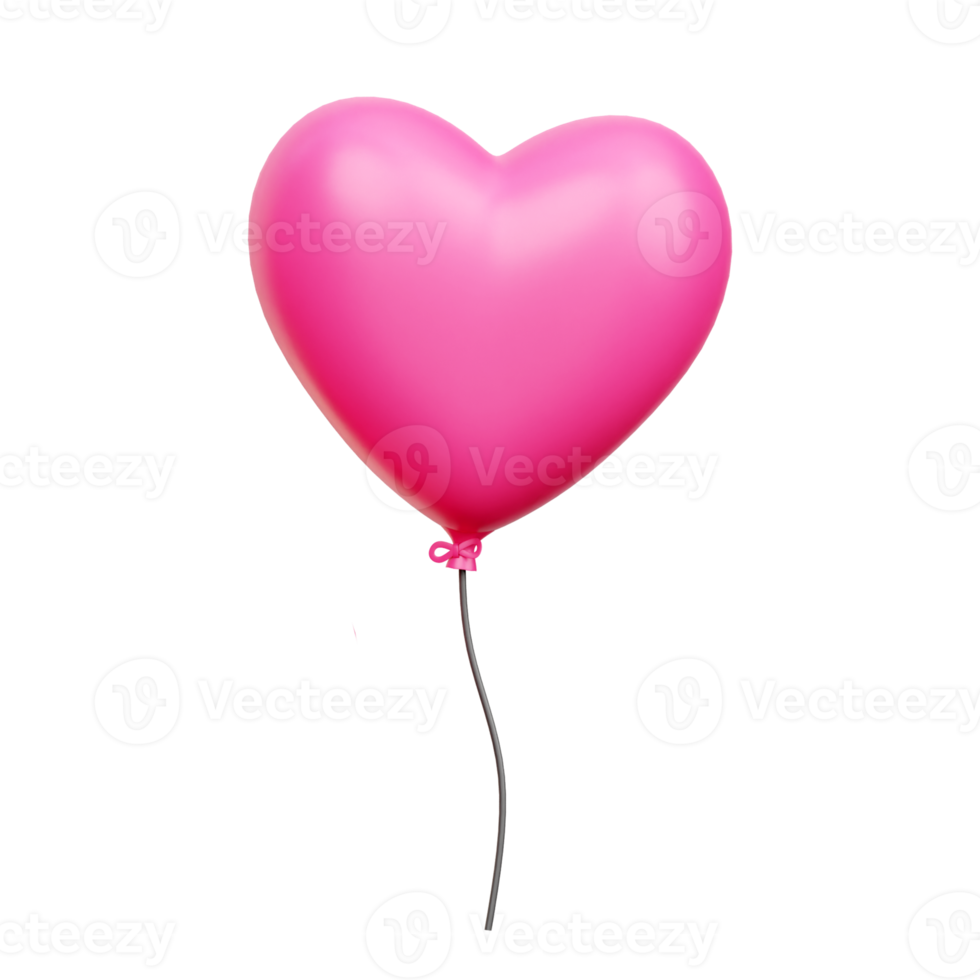 3d Love heart balloon, Valentine 3d Illustration png