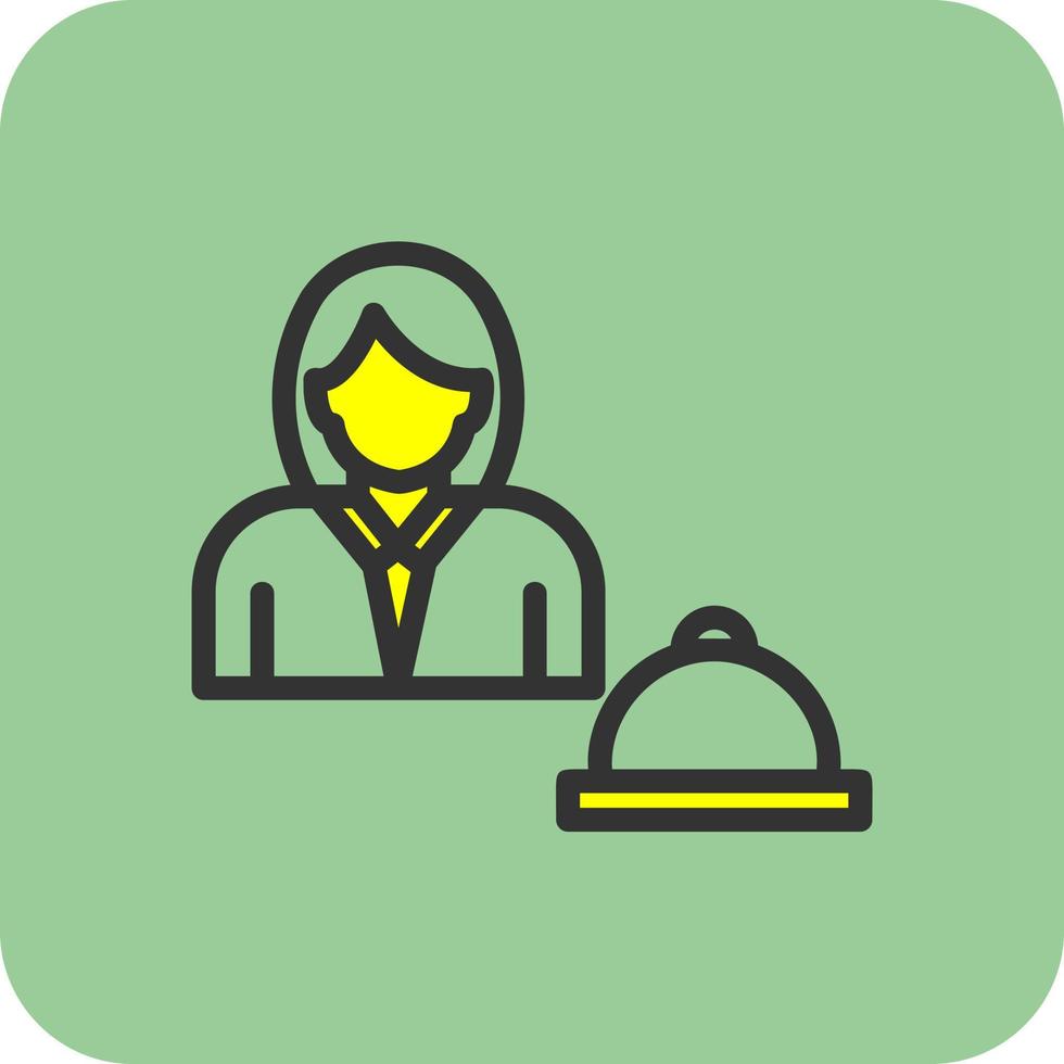 Waitress Vector Icon Design