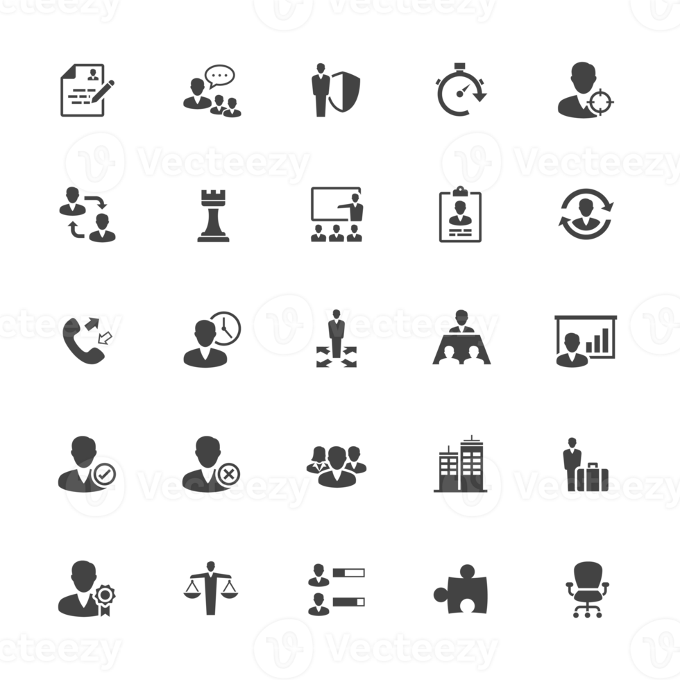 Management and Human Resource Icon set png