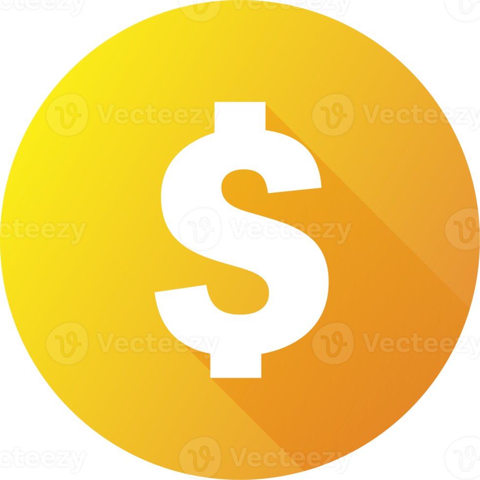 Dollar bill icon in flat design style. American currency signs illustration. png