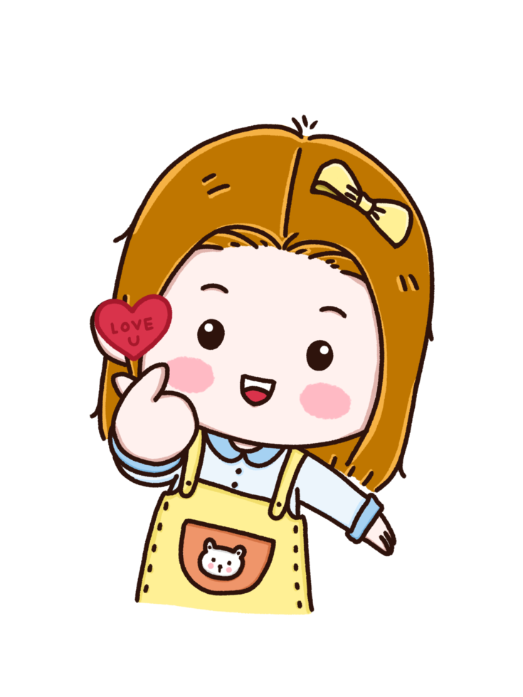 Cute girl cartoon character png