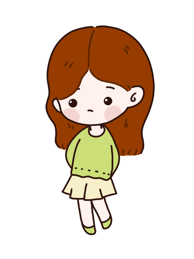 personaje de dibujos animados de niña linda png