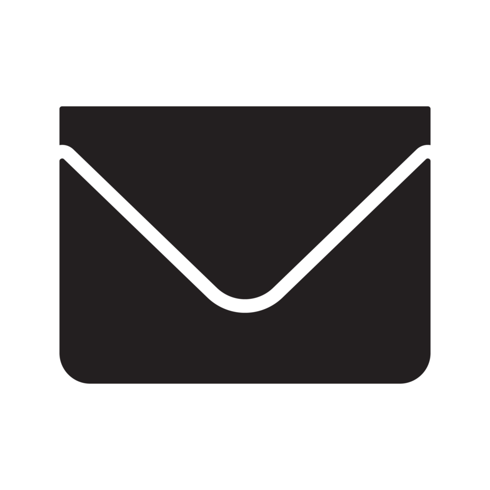 e-mail en mail icoon zwart png