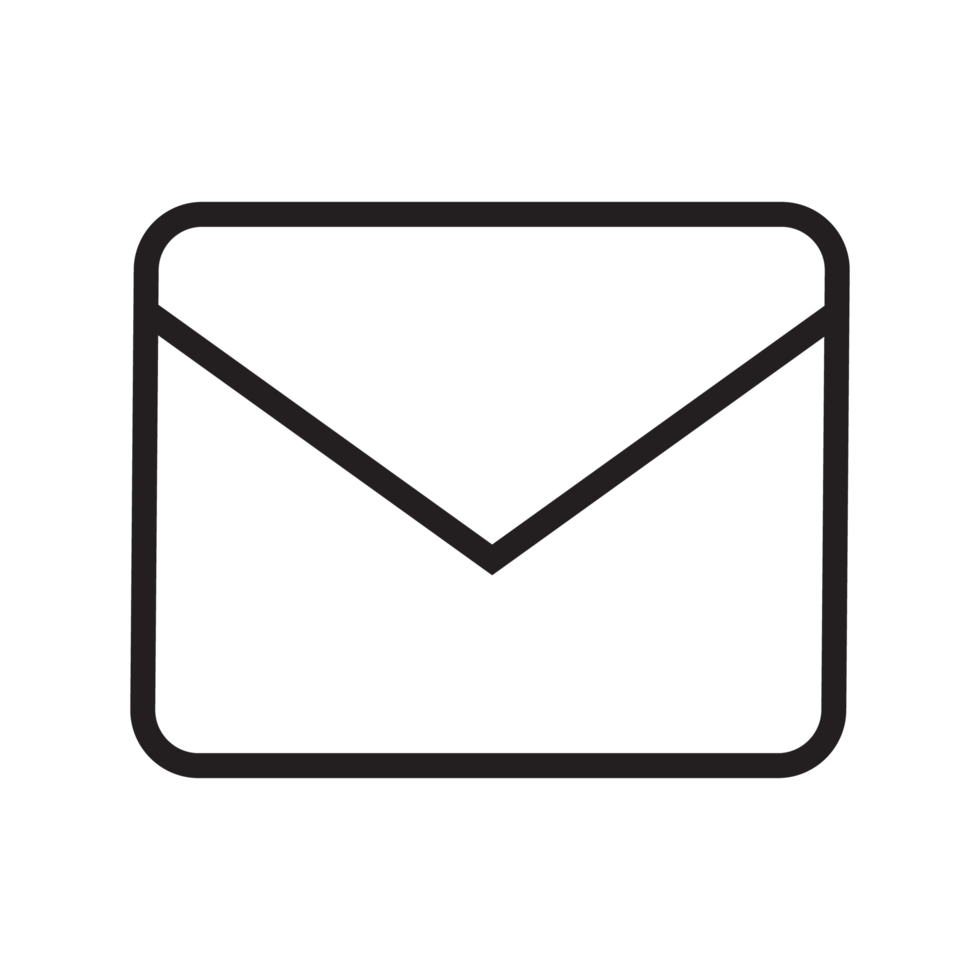 e-mail en mail icoon zwart png