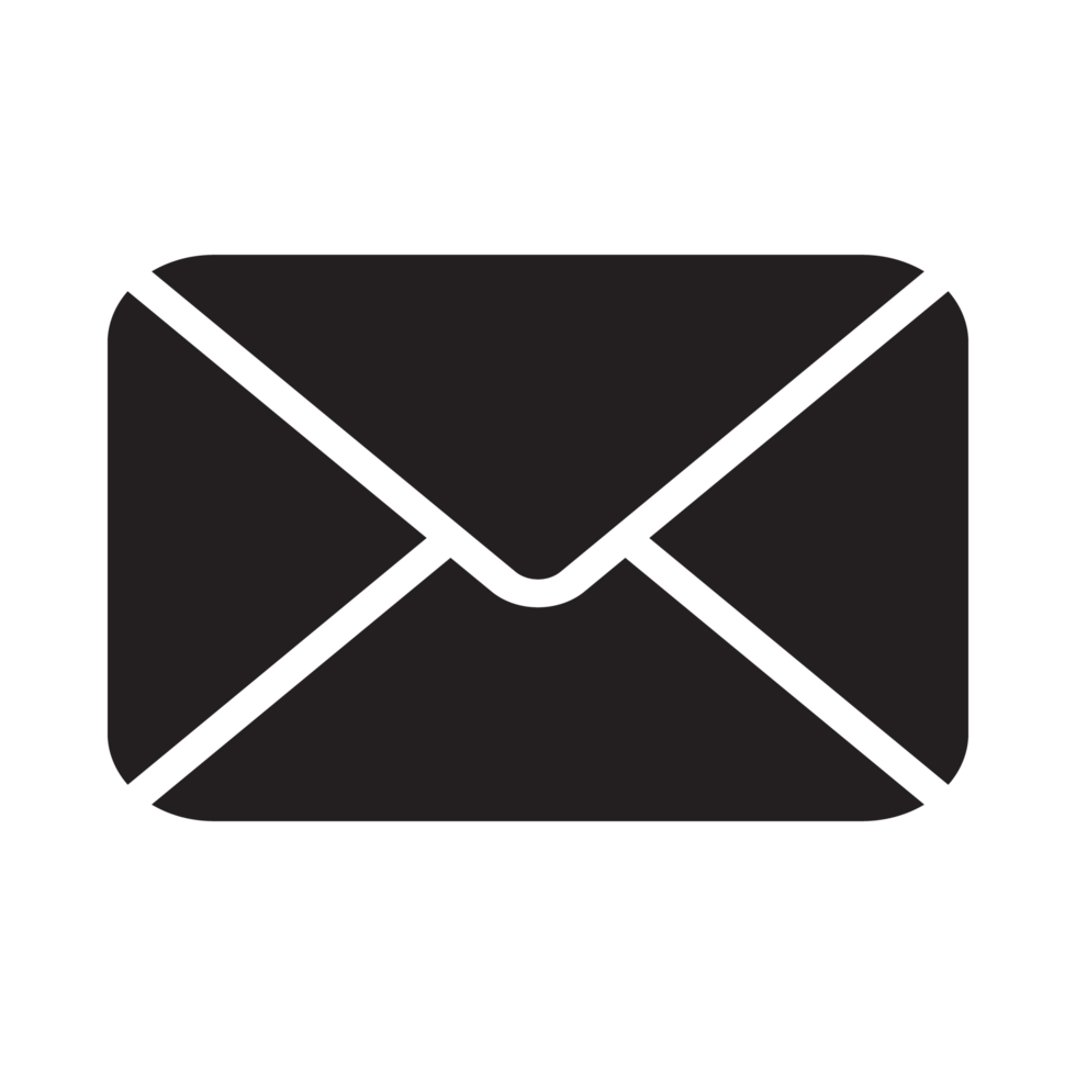 e-mail en mail icoon zwart png