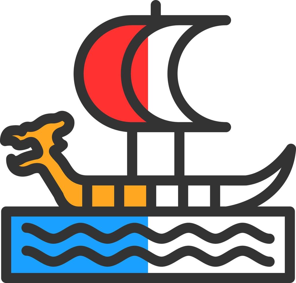 Viking Ship Vector Icon Design