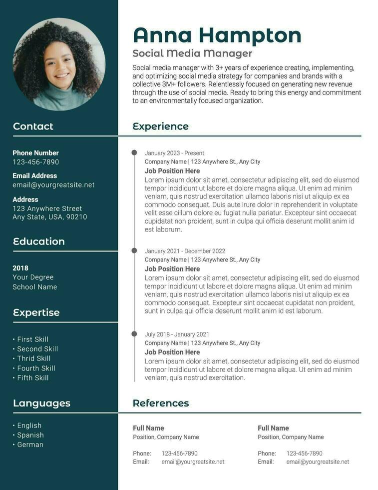 Simple Social Media Manager Resume Template