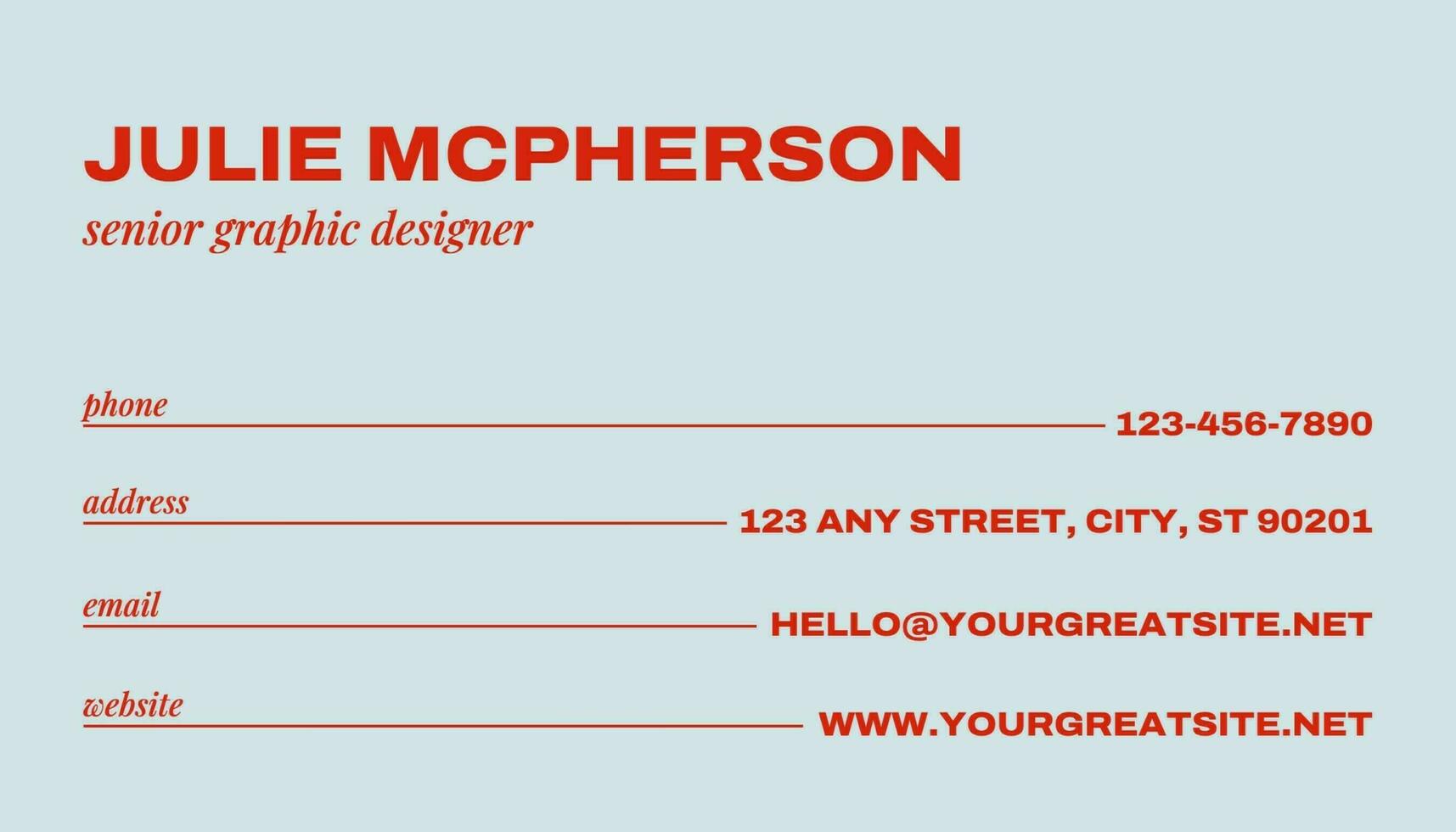 Designer business card template