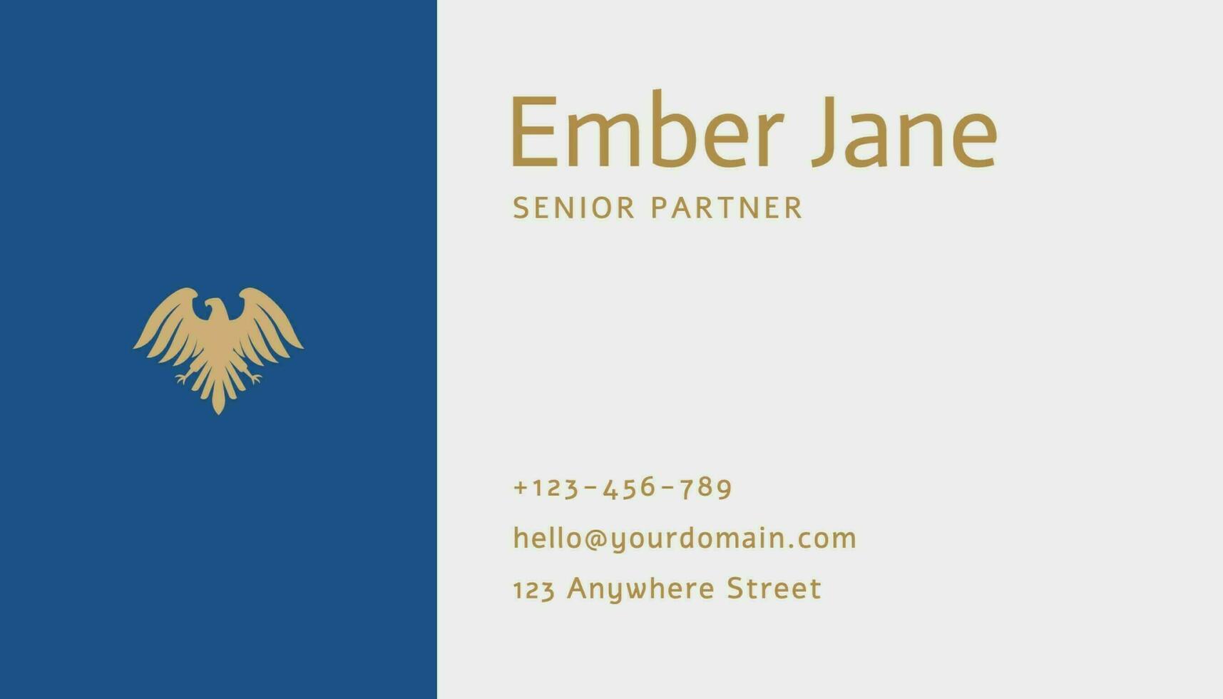 Blue Elegant Lawyer Business Card template