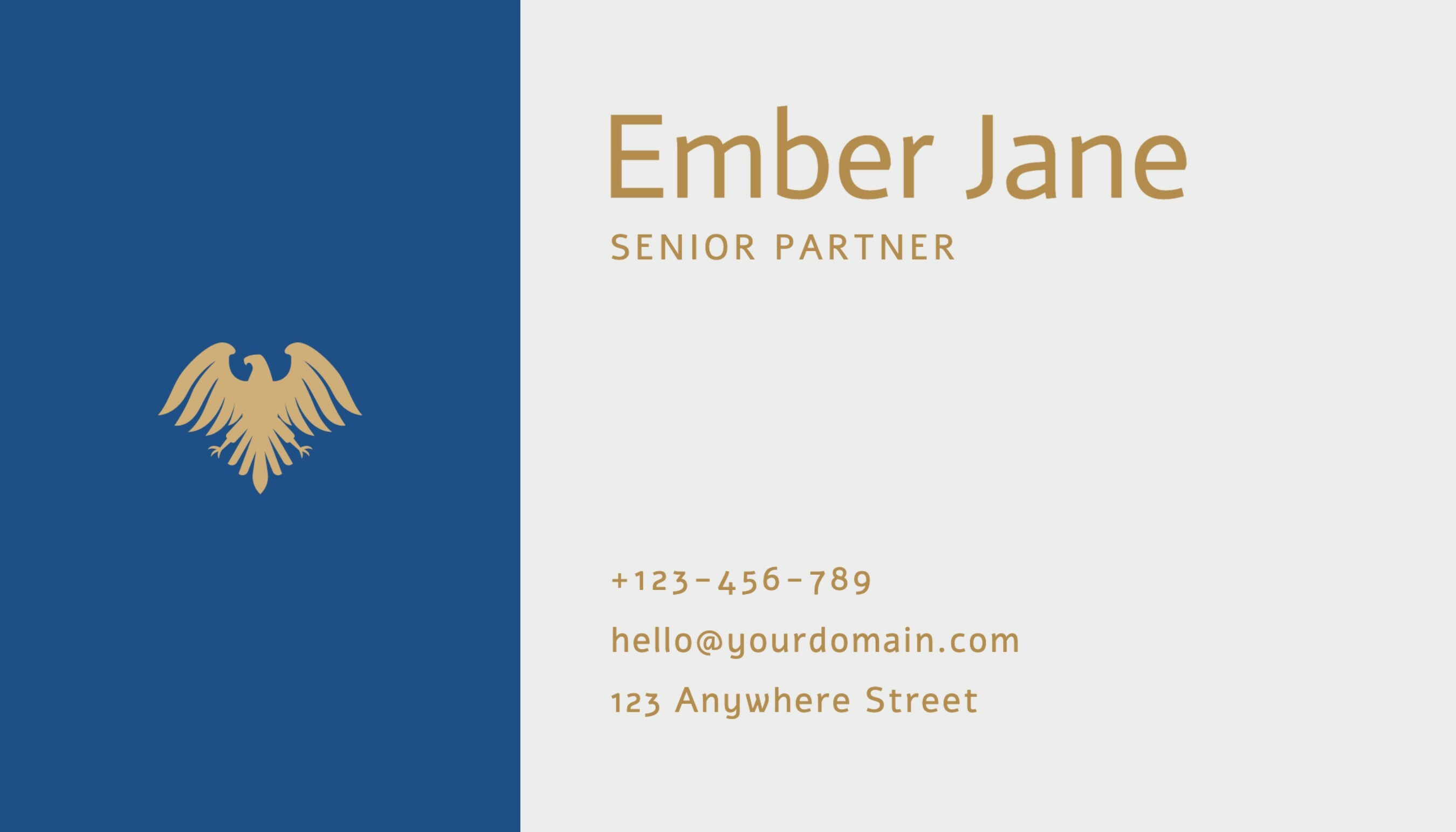 Blue Elegant Lawyer Business Card template
