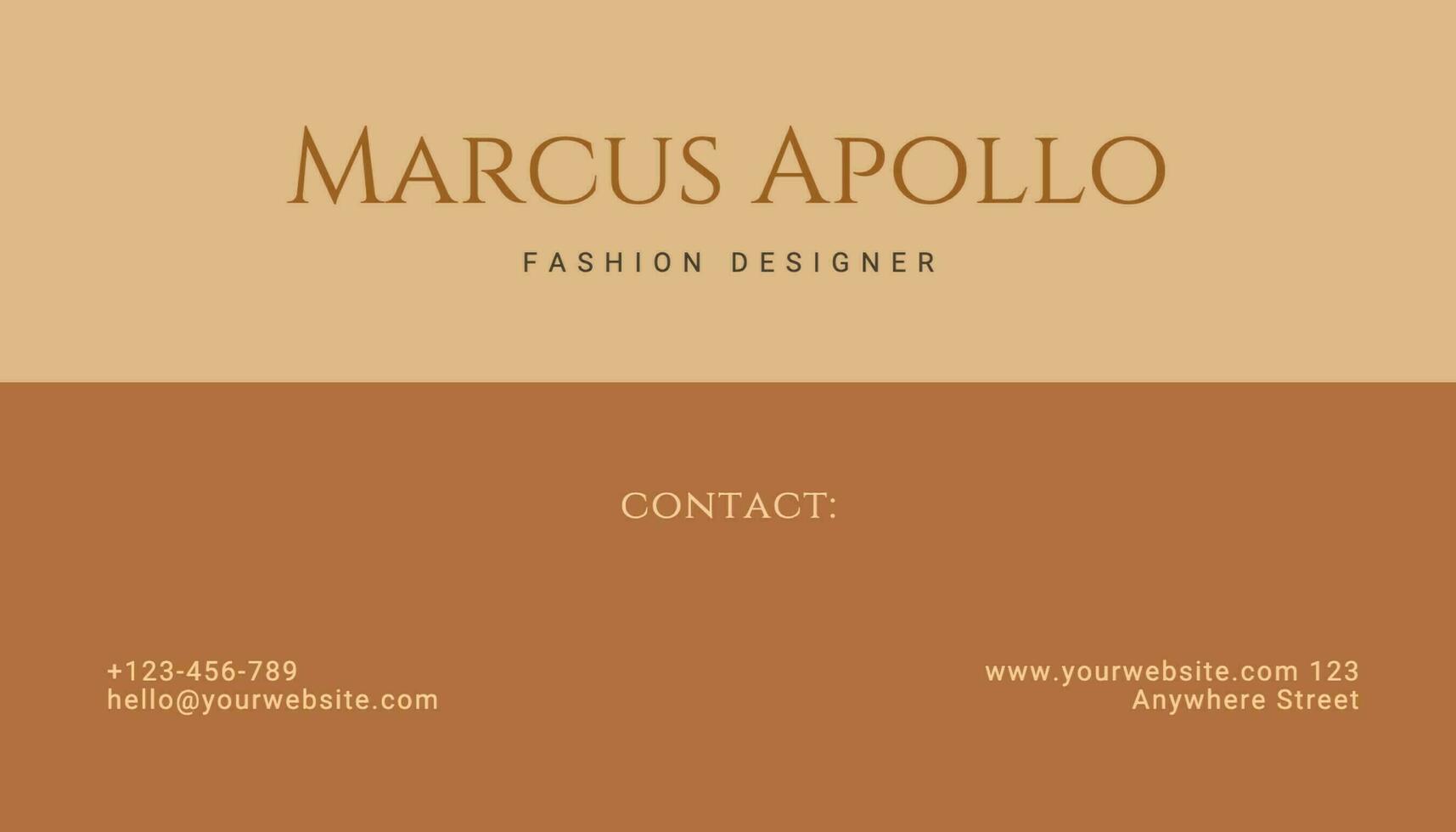 Beige Minimalist Fashion Designer Business Card template