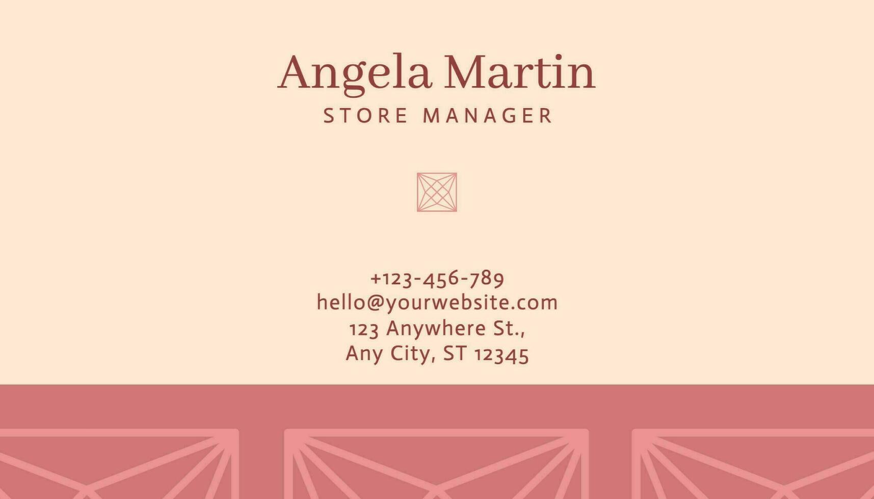 Red Art Deco Jewelry Business Card template