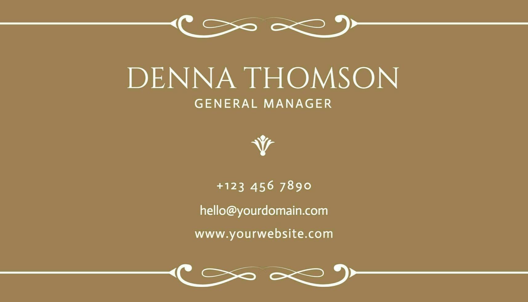 Gold Elegant General Manager Business Card template