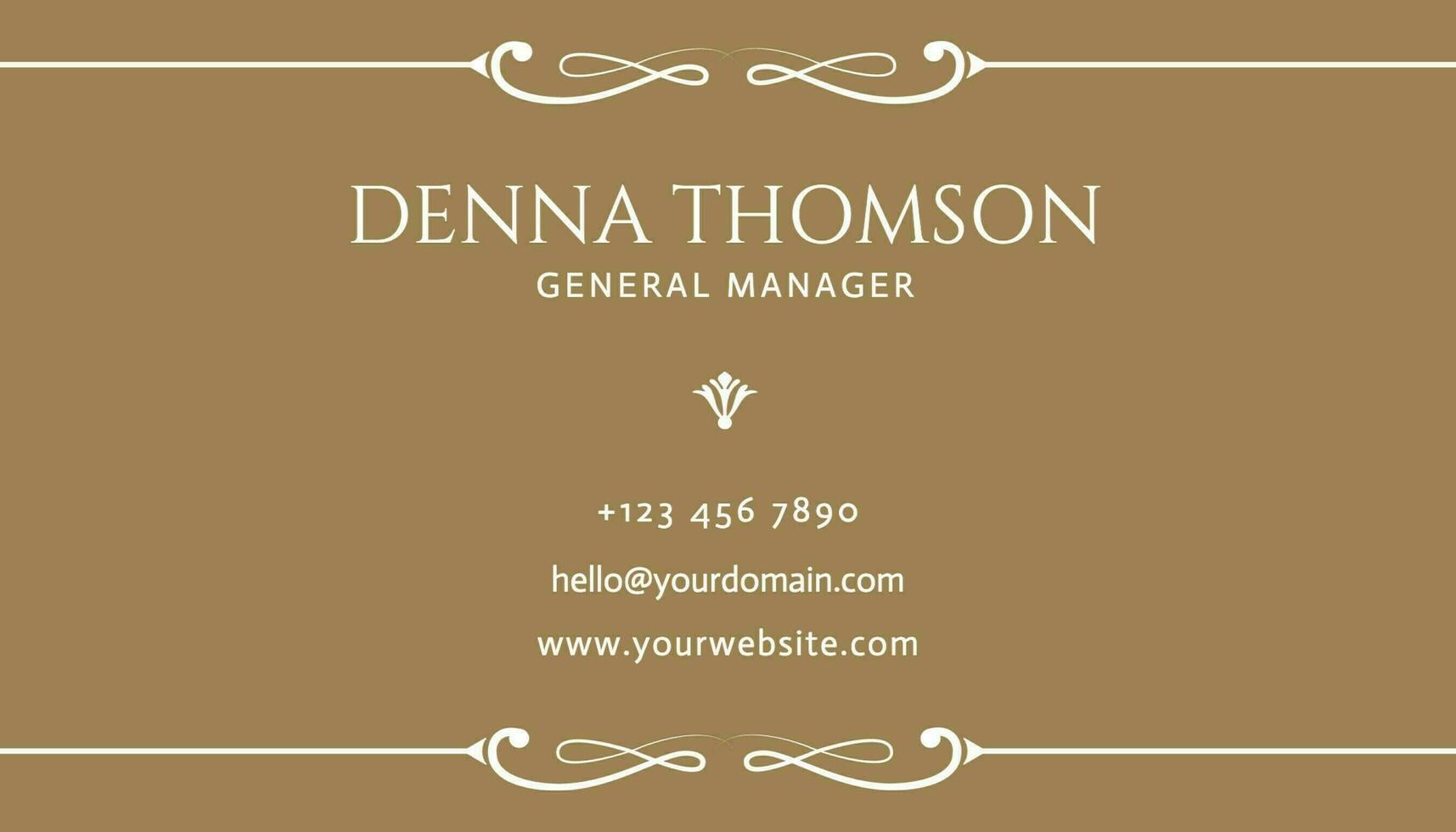 Gold Elegant General Manager Business Card template