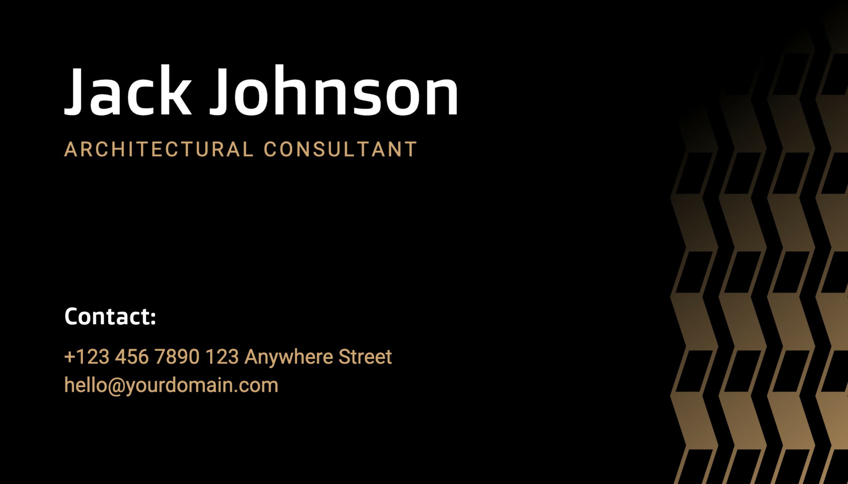 Black Minimalist Architectural Consultant Business Card template