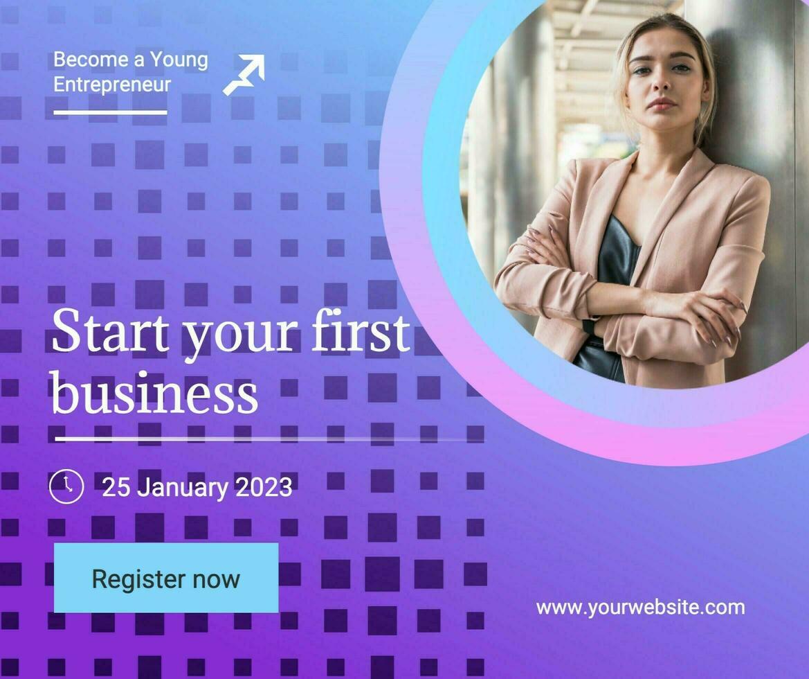 Blue Gradient Start Business Facebook Post template