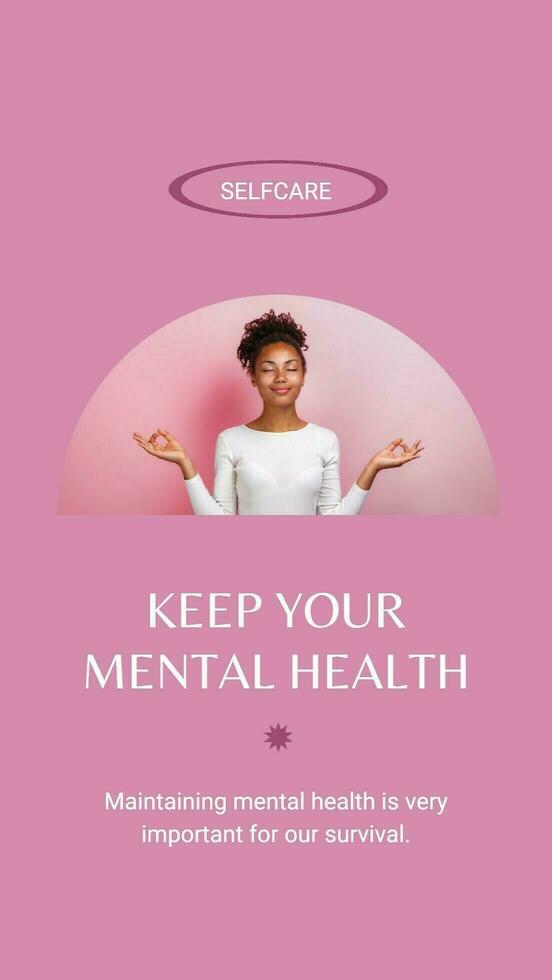 Pink Feminine Keep Your Mental Health Instagram Story template
