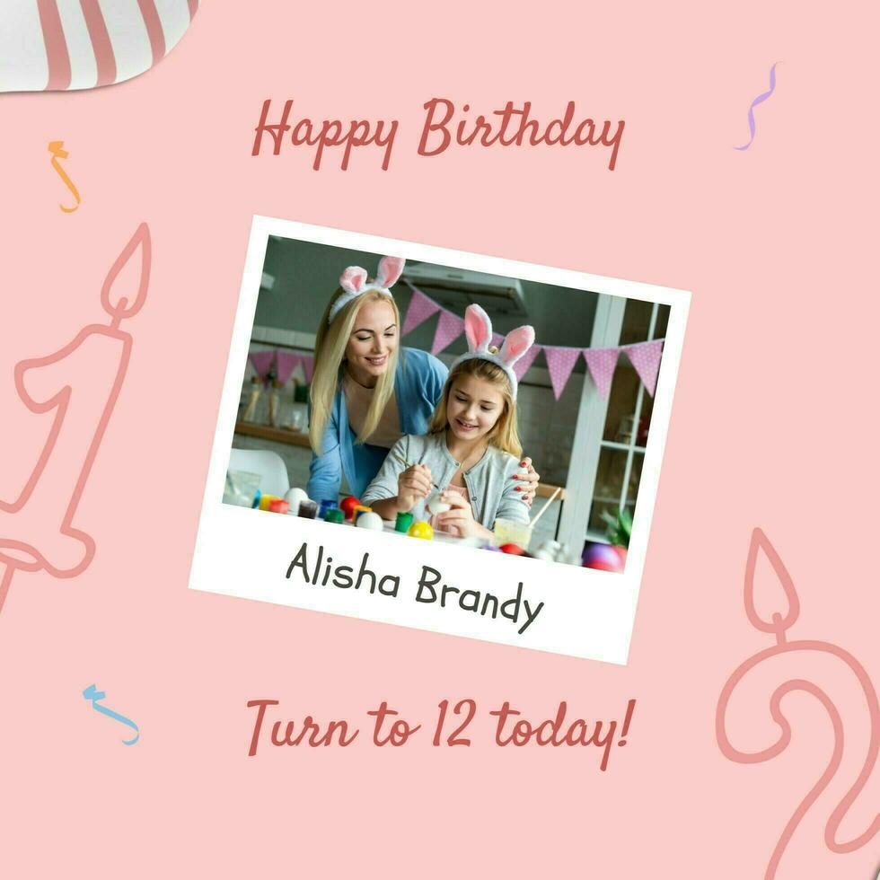 Pink Playful Happy Birthday Instagram Post template