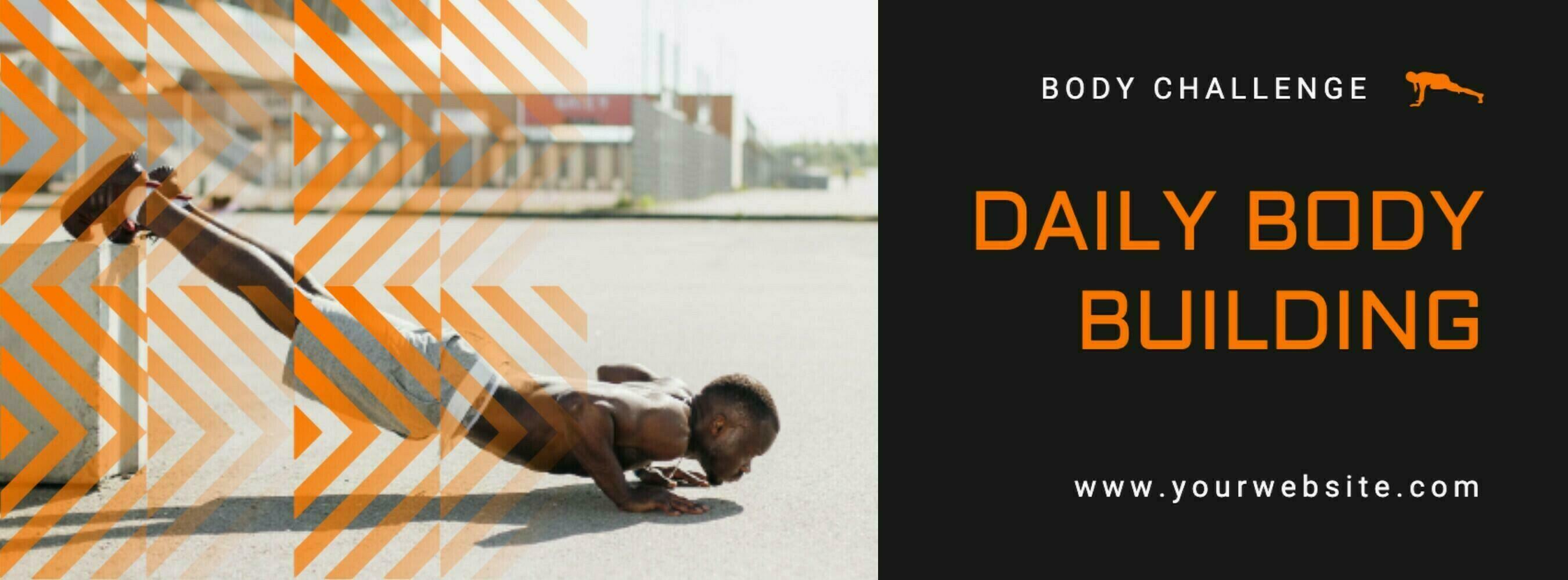 Orange Masculine Daily BodyBuilding Workout Facebook Cover 20011144