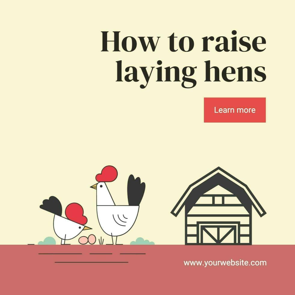 Yellow Illustrated How to Raise Hen Instagram Post template