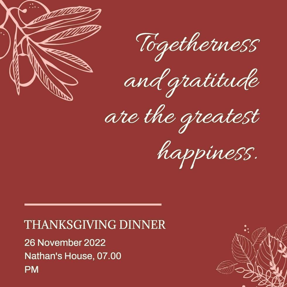 Red Classic Thanksgiving Quote Instagram Post template