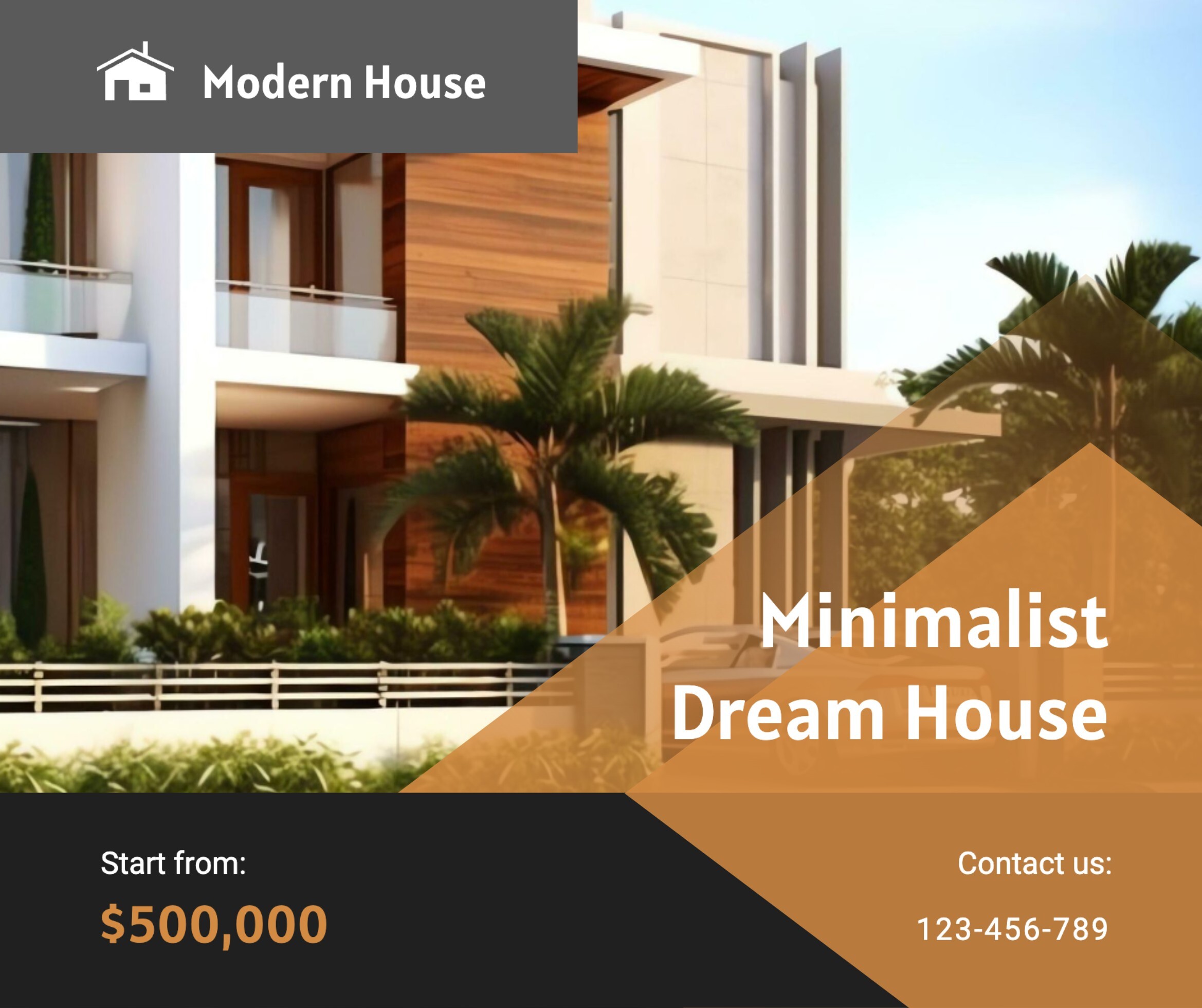 Brown Minimalist Minimalist Dream House Facebook Post template