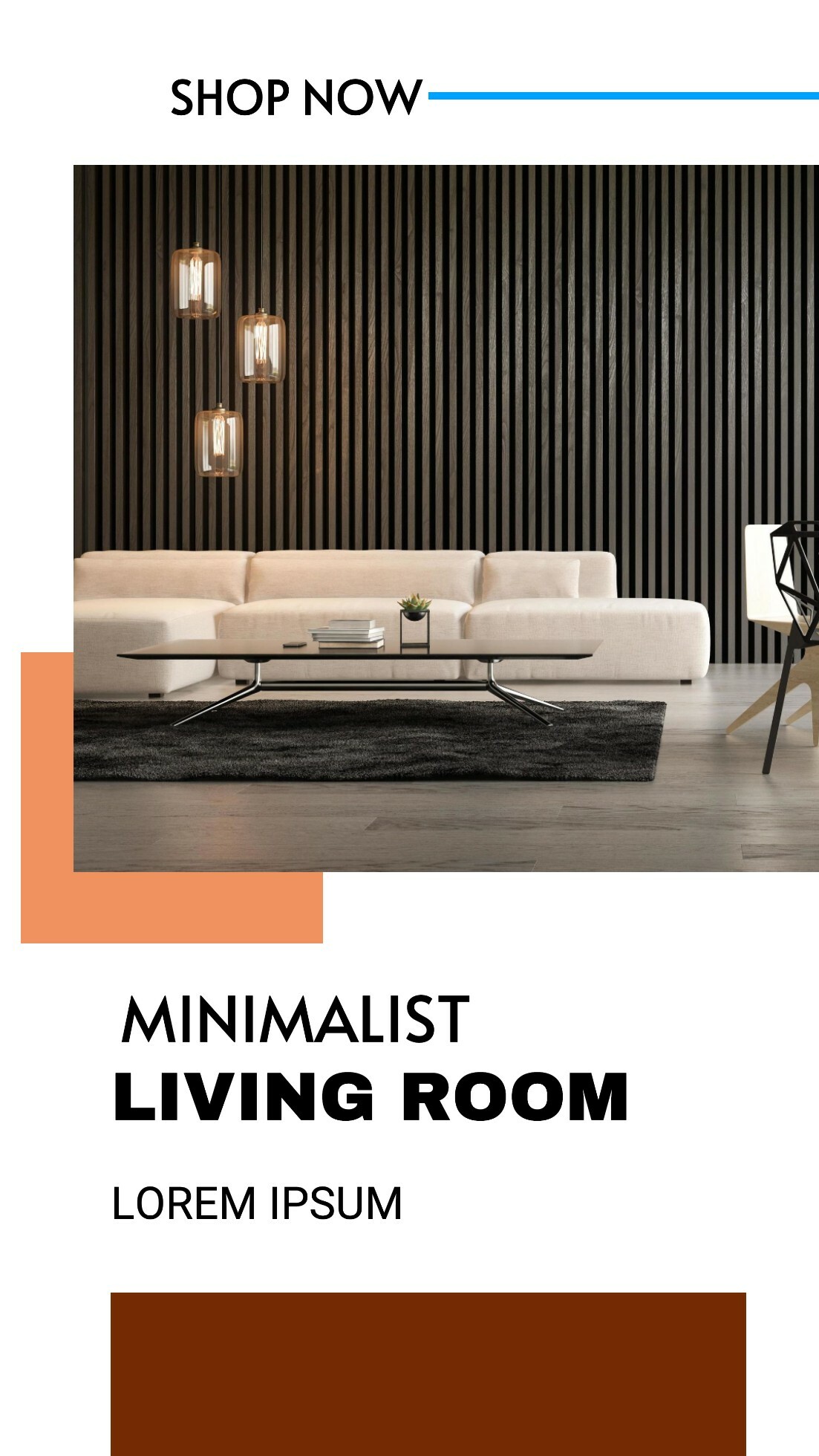 Minimalist living room template