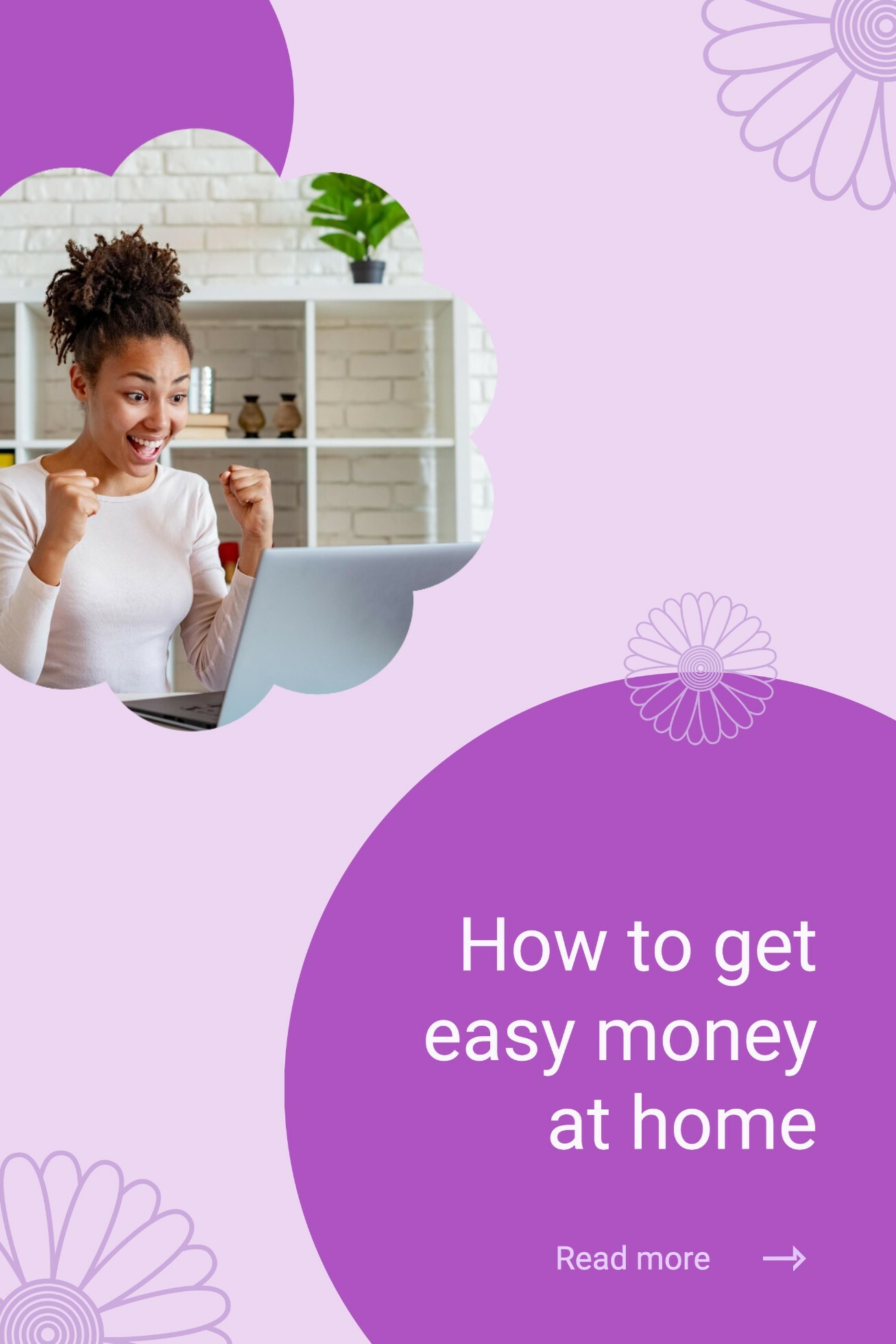 Purple Feminine How to Get Easy Money Pinterest template