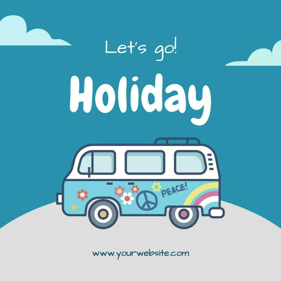 Blue Playful Let’s Holiday Instagram Post template