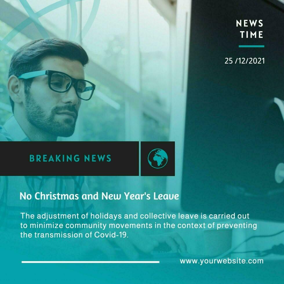 Blue Gradient Breaking News Instagram Post template