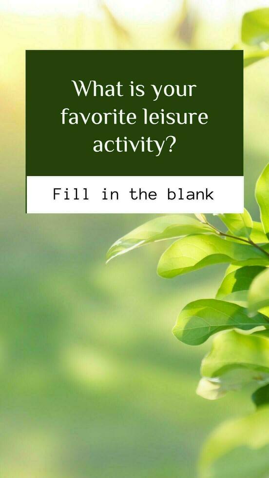 Leisure activity survey template