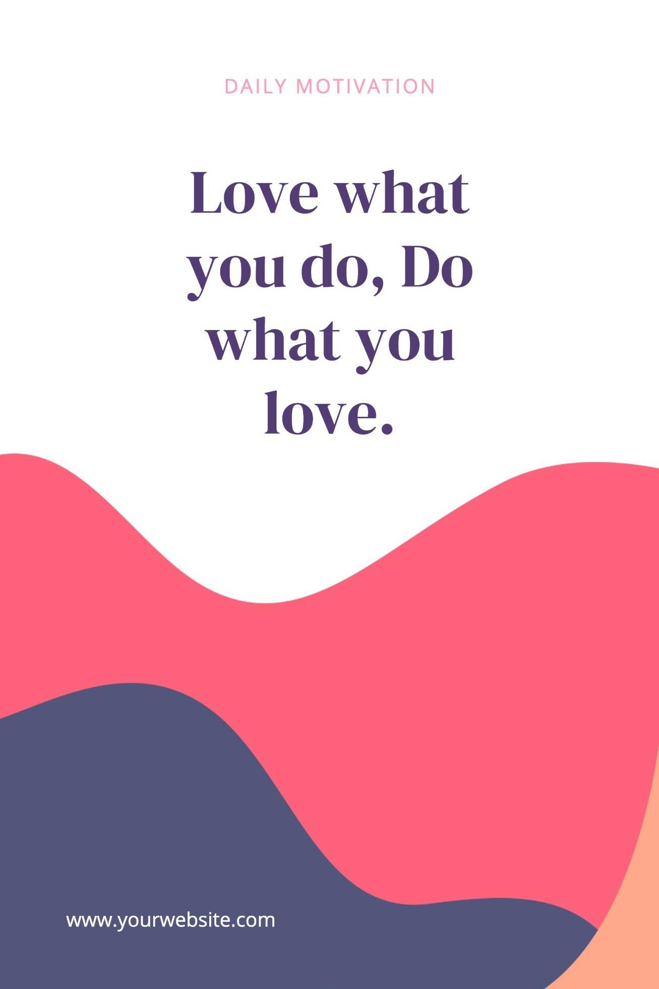 Red Minimalist Love What You Do Quote Pinterest template