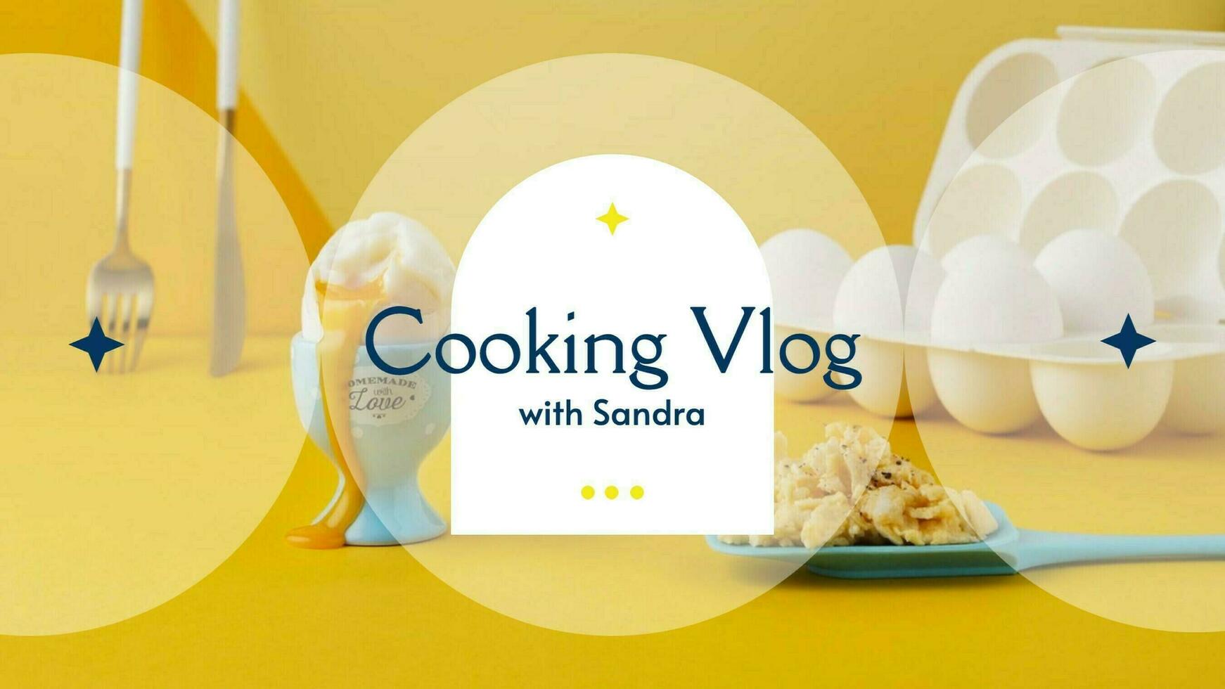 Yellow Circle Cooking Vlog template