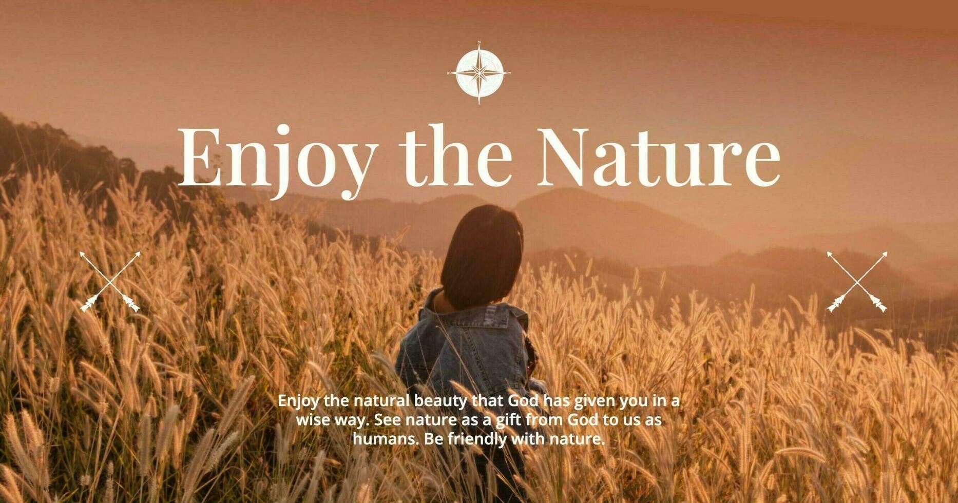 Aesthetic Enjoy the Nature Quotes Facebook Post template