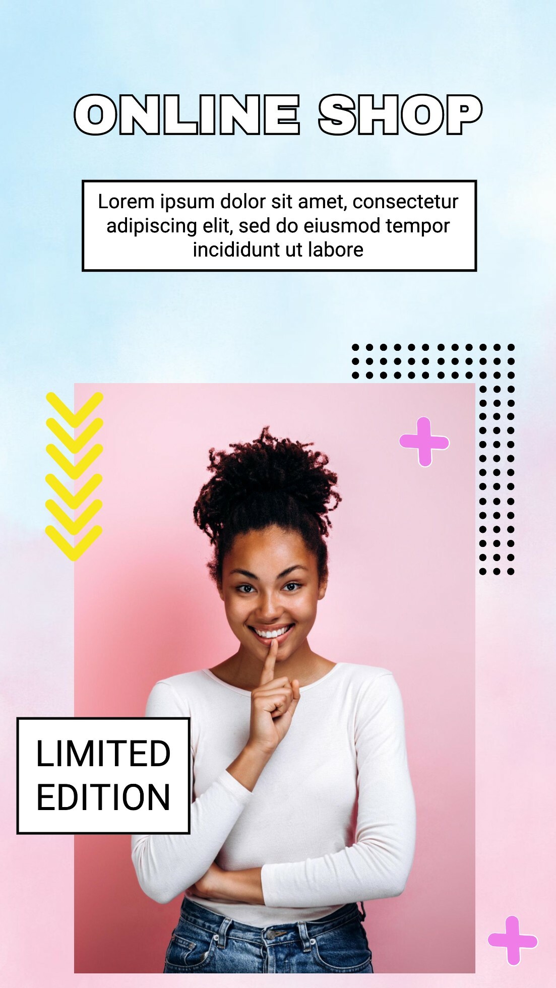 Online Shop Promo with Young Woman template