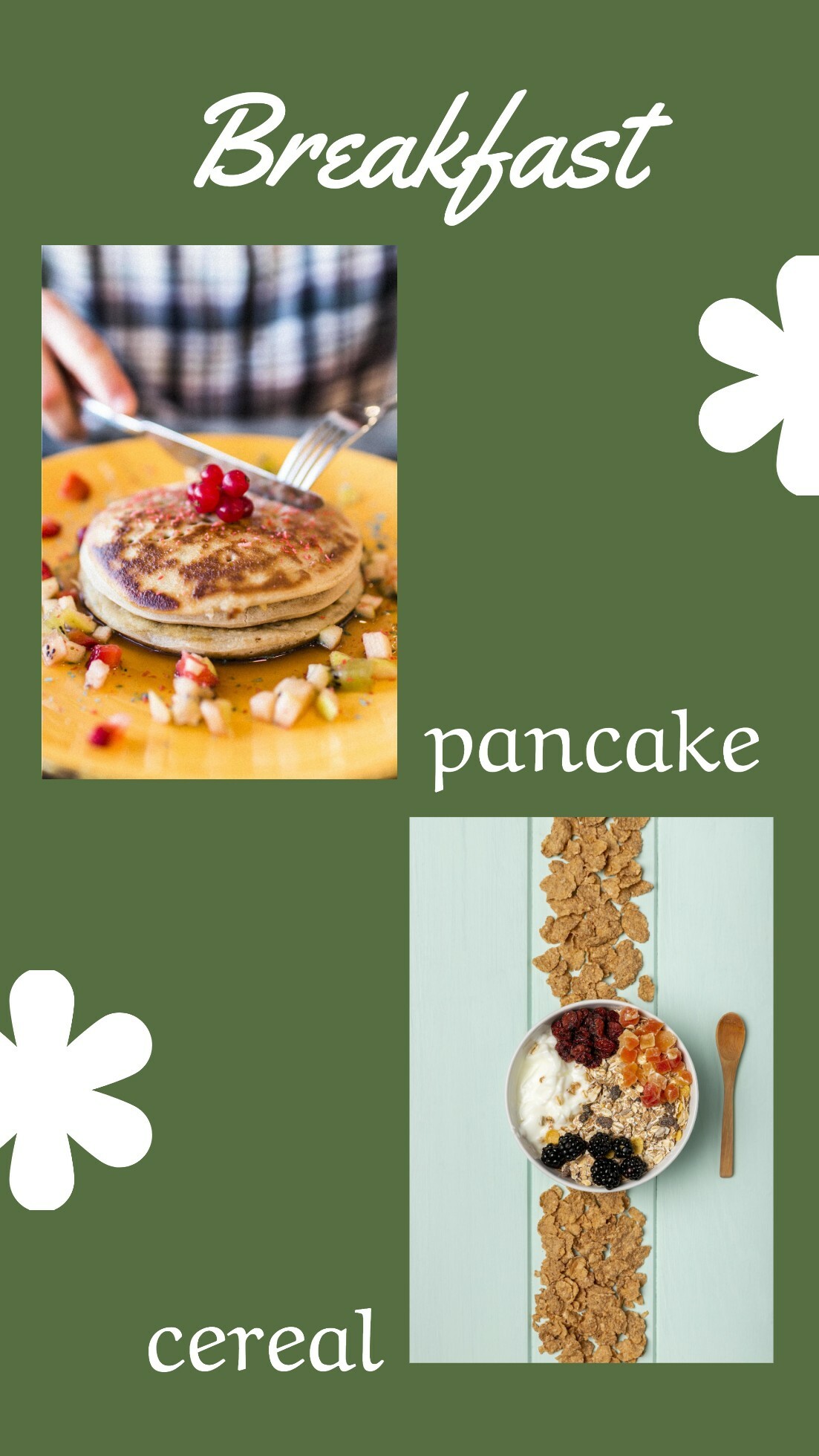 Breakfast pancake cereal template