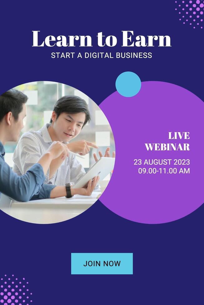 Purple Minimalist Digital Business Live Webinar Pinterest template